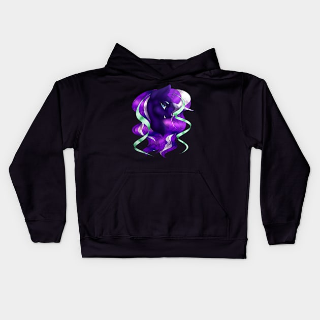 Purple Unicorn Design Kids Hoodie by CallistoCreates